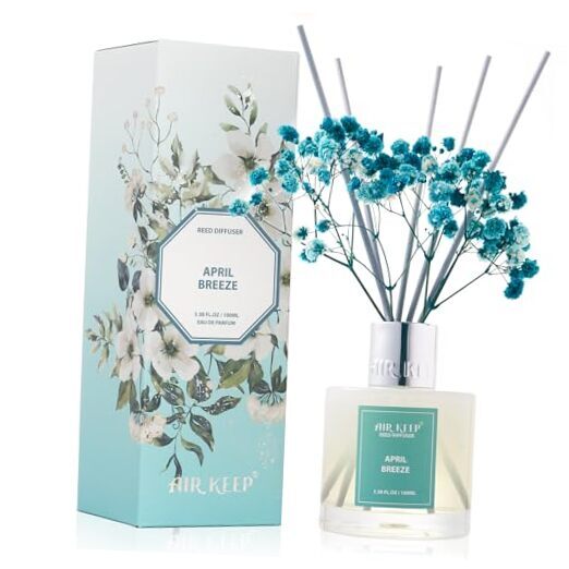 Reed Diffuser Set,3.38 fl oz (100 ml) - Lemon Musk 3.38Ounce/1pack April Breeze-image