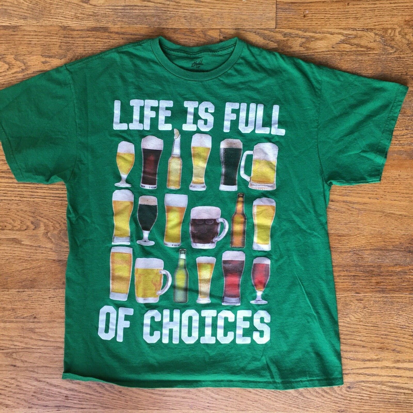 FILA La vita è piena di scelte importanti bottiglia birra file maglietta verde di Chill GRANDE