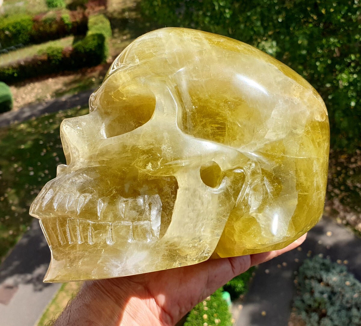 Crâne Sculpté Main En Citrine Naturelle, Pierre Précieuse 4,0 Cm, Art Minéral, Guérison