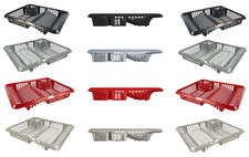 PLASTIC KITCHEN SINK DISH DRAINER CUTLERY PLATE CUP DRAINING HOLDER RACK TIDY UK