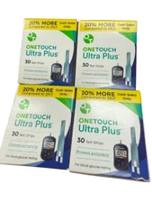 **120 One Touch Ultra Plush Blue Diabetic Blood Glucose Test Strips  2/2026+