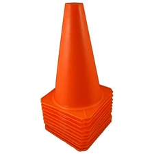 (10) 9" Cones Soccer Football Training Traffic Field Road Block Train Dog Horse