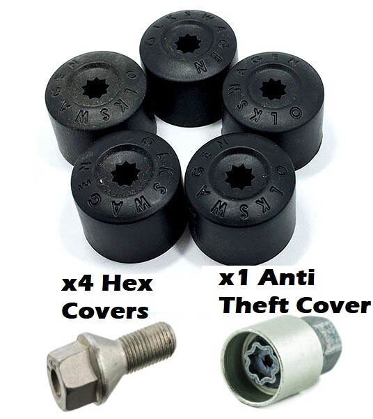 Genuine VW Wheel Nut Bolt Plastic Cover Caps 5 Normal Locking Golf Mk5 PASSAT for sale online eBay