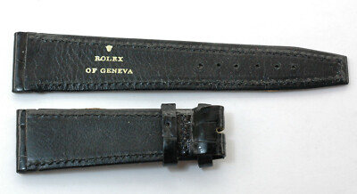 NOS Genuine VINTAGE Rolex Gloss Finish Leather Band 20mm /16mm (possible crock)
