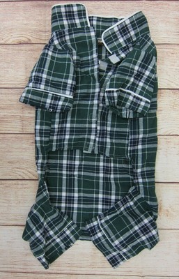 green plaid dog pajamas