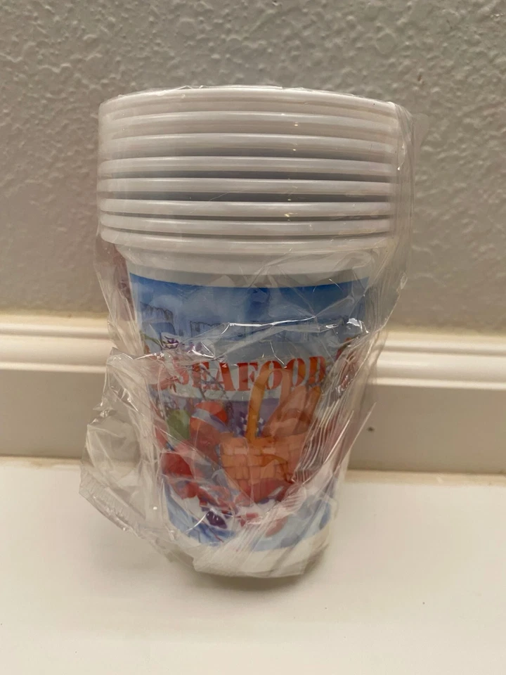 Seafood Celebration Plastic 16 fl oz Cups Nautical Cruise Party Birthday 8 ct. - Image 2 of 4