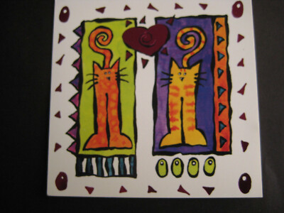  UNUSED 1990s vintage greeting card Artist Christine Jopling, Feeling Frisky?