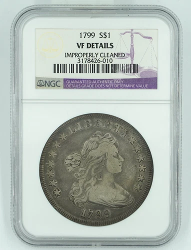 1799 NGC VF Details Cleaned Draped Bust Dollar