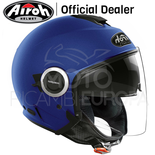 CASCO JET AIROH HELIOS BLUE VISIERA LUNGA DOPPIA VISIERA OCCHIALINI | eBay