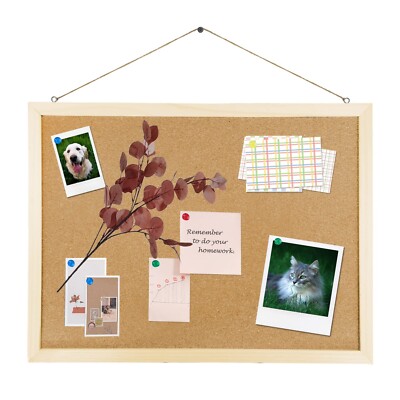 GDMINLO Cork Board Bulletin Board, 15.7''X 11.81'' pin Boards for Walls, Oak Wo...