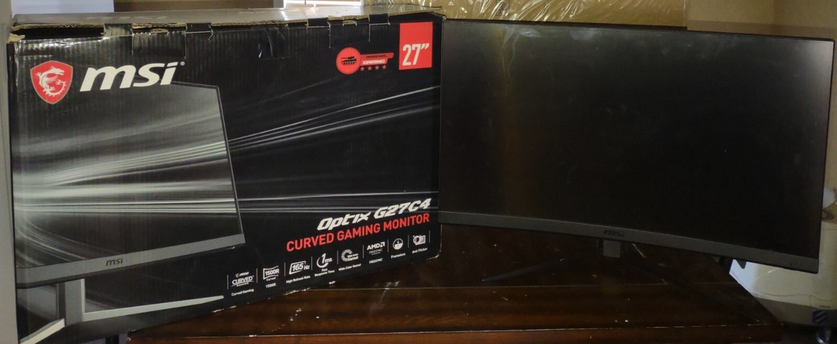 MSI Optix G27C4 Curved Gaming Monitor | FOR PARTS ONLY Cracked