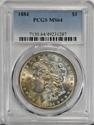 1884 MORGAN PCGS MS64 Graded Silver Dollar MS 64 GEM BU Coin 7150 WOW!