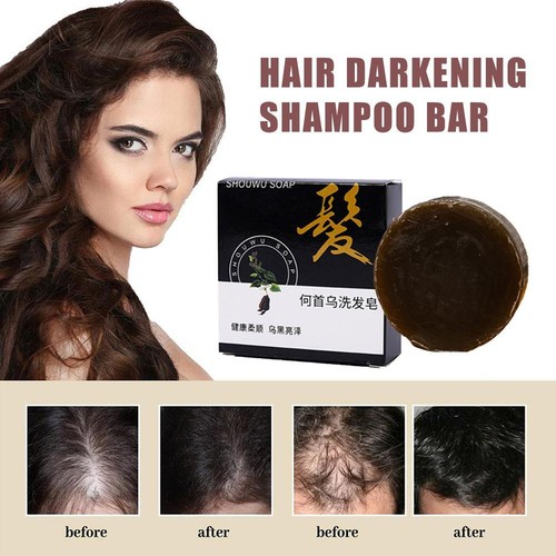 Man Gray Reverse Bar, Natural Hair Darkening Bar Polygonum New~ Shampoo J5L3