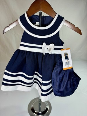 Bonnie Jean Sailor Dress With Pants 18M Dark Blue And White New With Tags