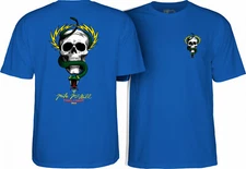 Powell Peralta Mike McGill SKULL AND SNAKE Skateboard T Shirt ROYAL BLUE