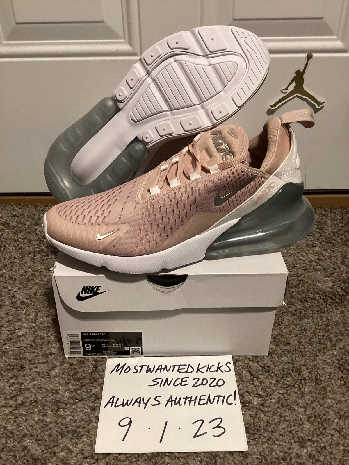 DS 2021 Nike Air Max 270 rosa Oxford argento metallizzato donna taglia 9 5