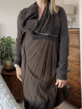 Rick Owens Brown Silk Voile Biker Jacket Small