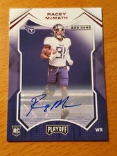 2021 Playoff Rookies Auto Red Zone #297 Racey McMath LSU Titans WR