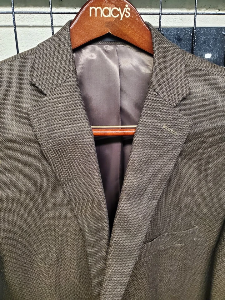 Calvin Klein Hombres Blazer Abrigo Deportivo Dos Botones Chaqueta Informal 46L Trajes de Lana COMO NUEVO Foto 4 de 4