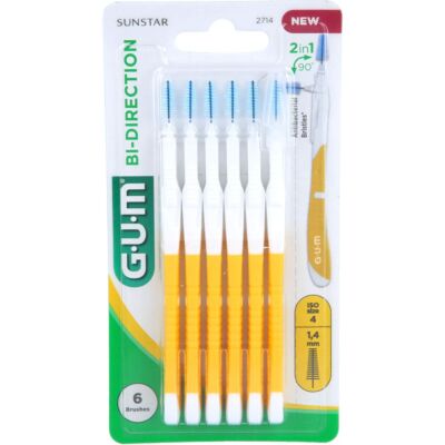 GUM Bi-Direction Interdentalb.1,4 mm gelb 6 St PZN16905424