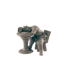 Human Drunkard at Table - Everyday Folk - Minis - EC3D - - Dungeons & Dragons - 