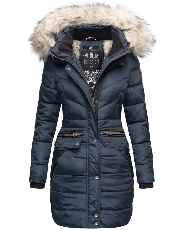 Navahoo PAULA Damen Winter Jacke Steppjacke Mantel Parka Kapuze Warm Gefüttert - Bild 3 von 4