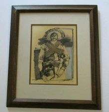 GUERRERO VINTAGE PORTRAIT PAINTING ABSTRACT EXPRESSIONISM SIGNED MODERNISM  