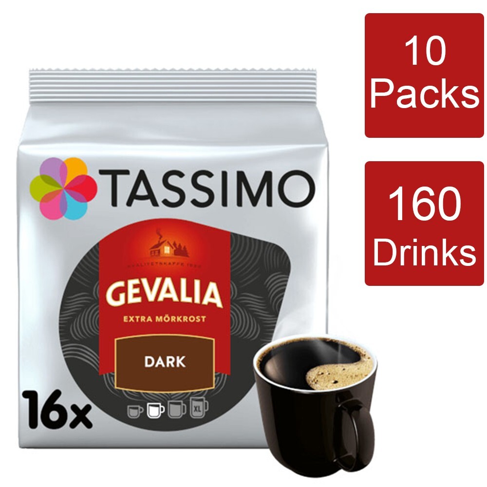 Tassimo Coffee Pods Gevalia Dark Roast 10 Packs (160 Drinks)