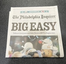 Philadelphia Eagles Super Bowl Newspaper Philadelphia Inquirer 2/10/25 In Hand