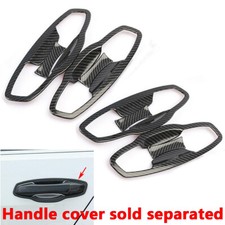 8x Gloss Carbon Fiber Print Door Handle Bowl Cup Cover Trim Fits 15-21 Golf7 MK7