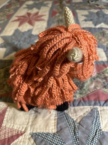 Amigurumi Highland Cow Coo New Handmade Crocheted  Color Is Rust  - Picture 6 of 9