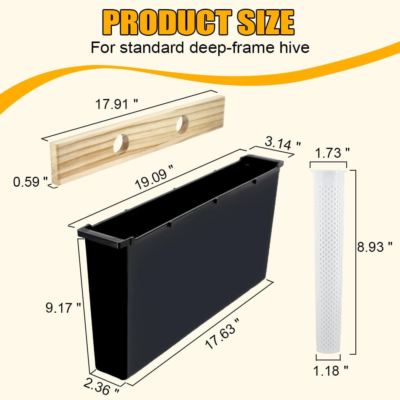 2 Pack 6.5L Bee Feeder, Bee Hive Feeder Frame, Wood Pro Feeder Bee Hive Bee Water Feeder Water Food Feeder Bucket Beekeeping Water Dispenser Beekeeping