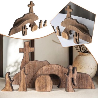 Easter (Seven Piece Set) Easter Site Wooden Decorative Table top Ornament ﻿ I8M1