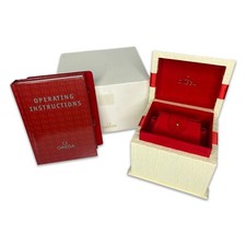 Vintage Omega Gift Watch Box w/ Signed Omega Outer Box, certificate, booklet