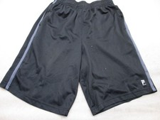 Fila Size L Boys Black Pockets Elastic Waist Pull On Athletic Sport Shorts 826
