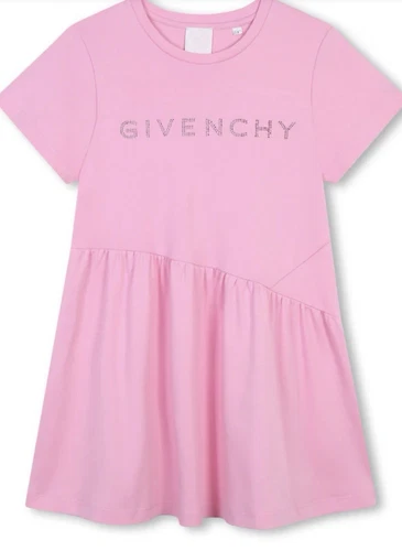 Abito rosa nuovo con etichetta ragazza Givenchy scintillante logo taglia 10
