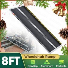 8FT Wheelchair Portable Foldable Mobility Scooter Ramp Non-Skid 800lb Carrier