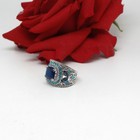 Sparkling Imitation Blue Stone Cocktail  Ring Size 7  CAT RESCUE — photo 2