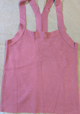 Anthropologie Women's Pink Rayon Knit Square Neck Wide Strap Tank Top Size M