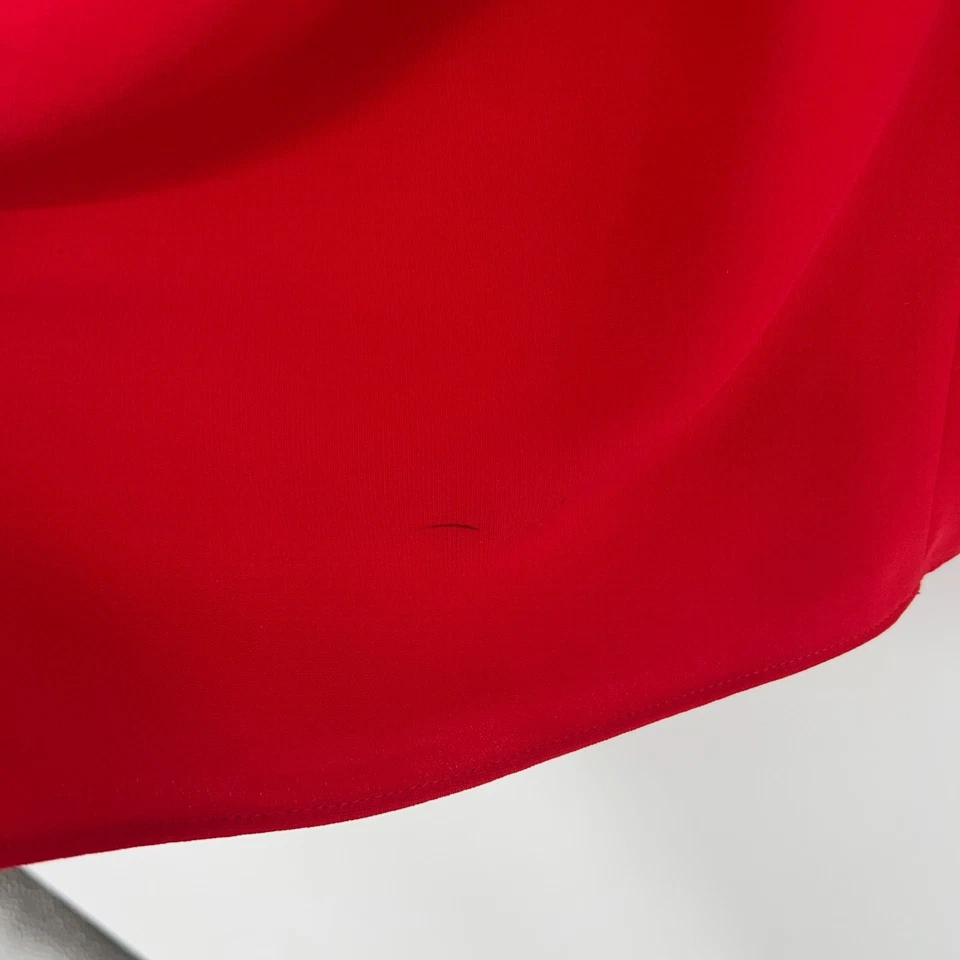 Vestido rojo Amanda Uprichard para mujer manga abullonada vacaciones Navidad festivo Foto 3 de 4