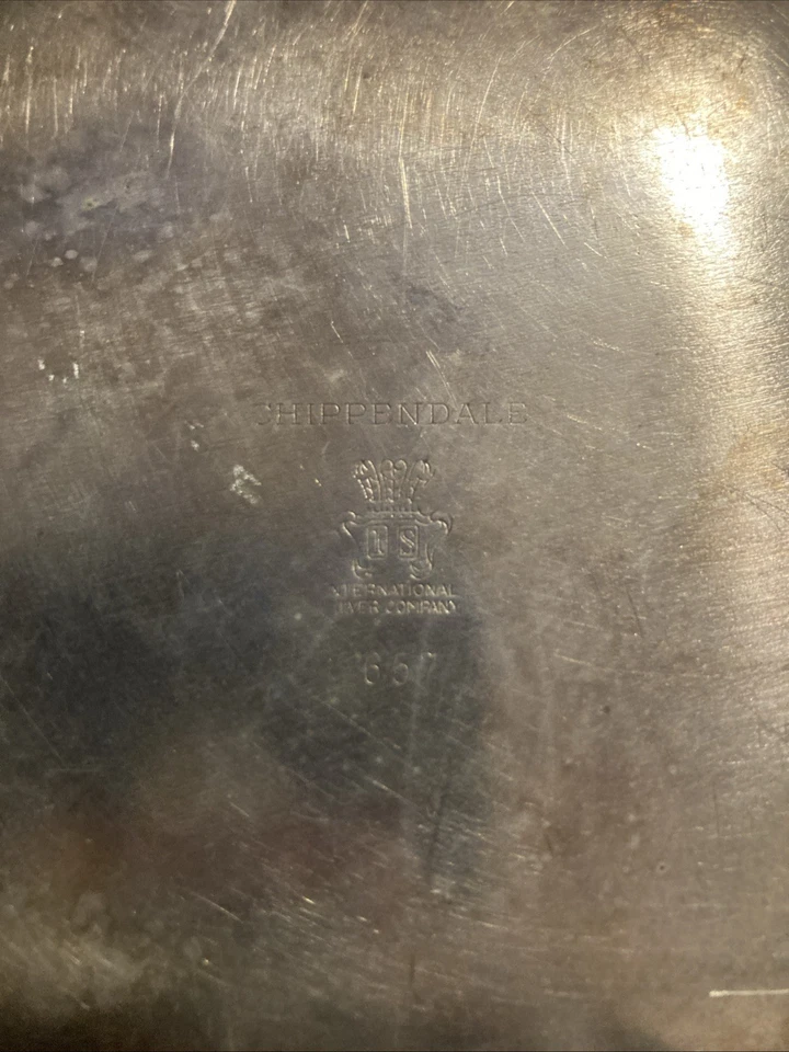 Винтажная посеребренная деревянная ручка CHIPPENDALE Silent Butler CRUMB 657 - Изображение 4 из 4