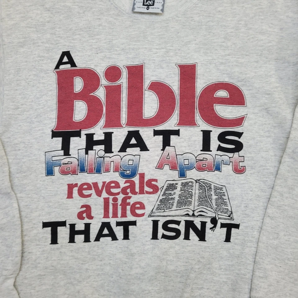 Sudadera Cita Biblia Cristiana Años 90 De Colección Para Mujer Mediana 19x24 Hecha en EE. UU. Foto 3 de 4