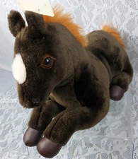 Hugfun Horse Pony Brown White Orange Farm 17" Plush Stuffed Animal Toy Vintage 