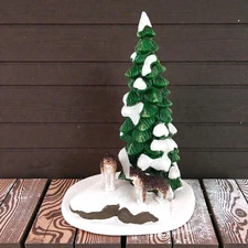 Hawthorne Village Christmas Tree & Wolves Bradford Exchange Winter Wonder