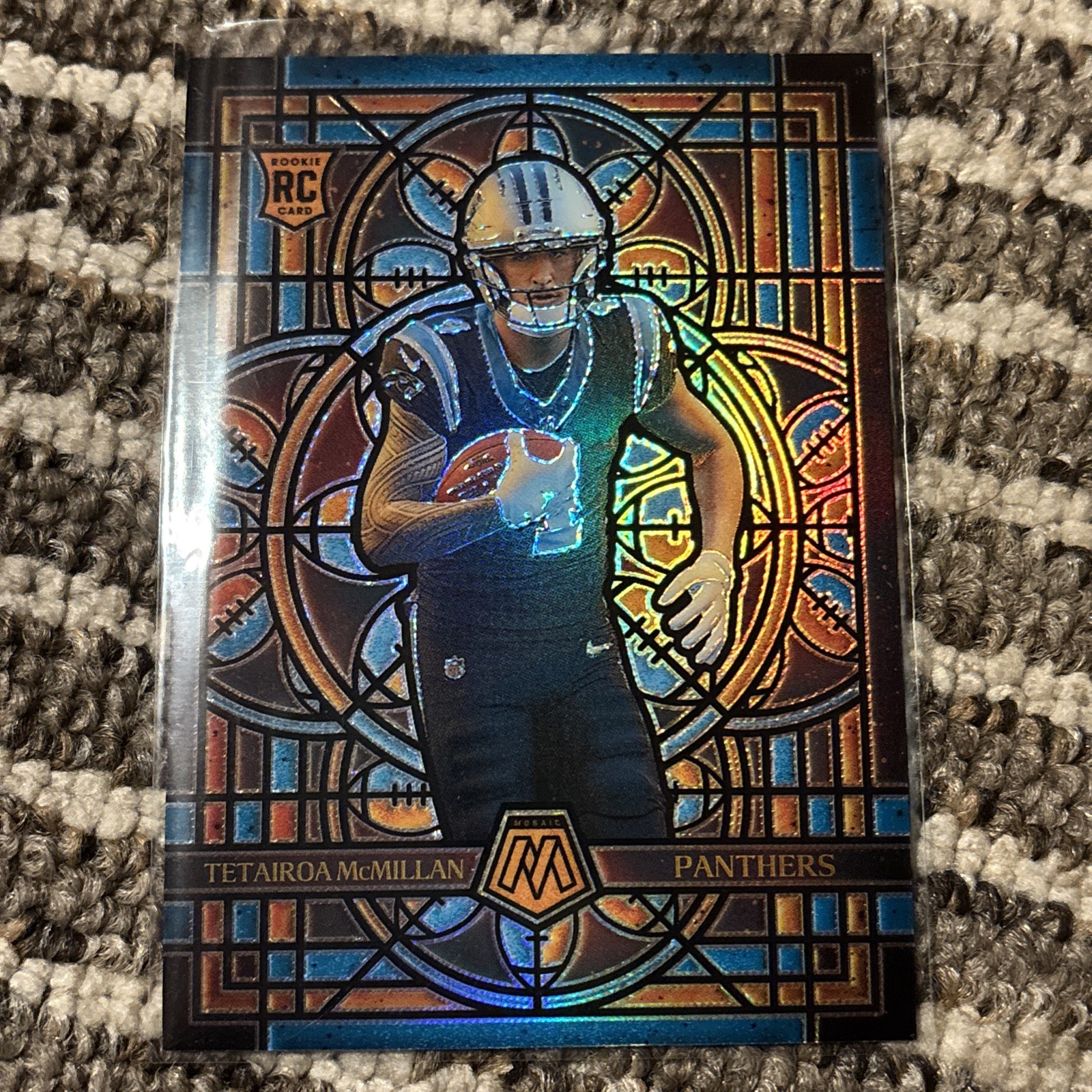 2025 Panini Mosaic Tetairoa McMillan Stained Glass Rookie RC #3 Standard Size