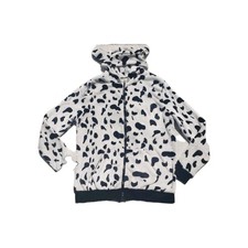 Adult Costume Size Large Dog Dalmation Zip Hood Ears White Black