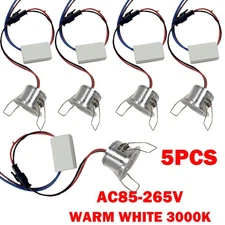 5PCS Silver AC85-265V Warm White 3000K Recessed LED Ceiling Down Light Lamp USA