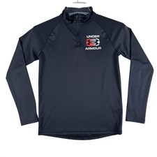 Under Armour Shirt Youth 10-12 Black 1/4 Zip Mock Neck Long Sleeve Pullover