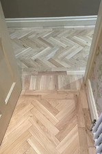Reclaimed White European Oak Parquet Flooring - Bespoke Bitumen Removed