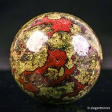 70g35mm Dragon Blood Stone Sphere Crystal Ball Natural Quartz Healing Gemstone